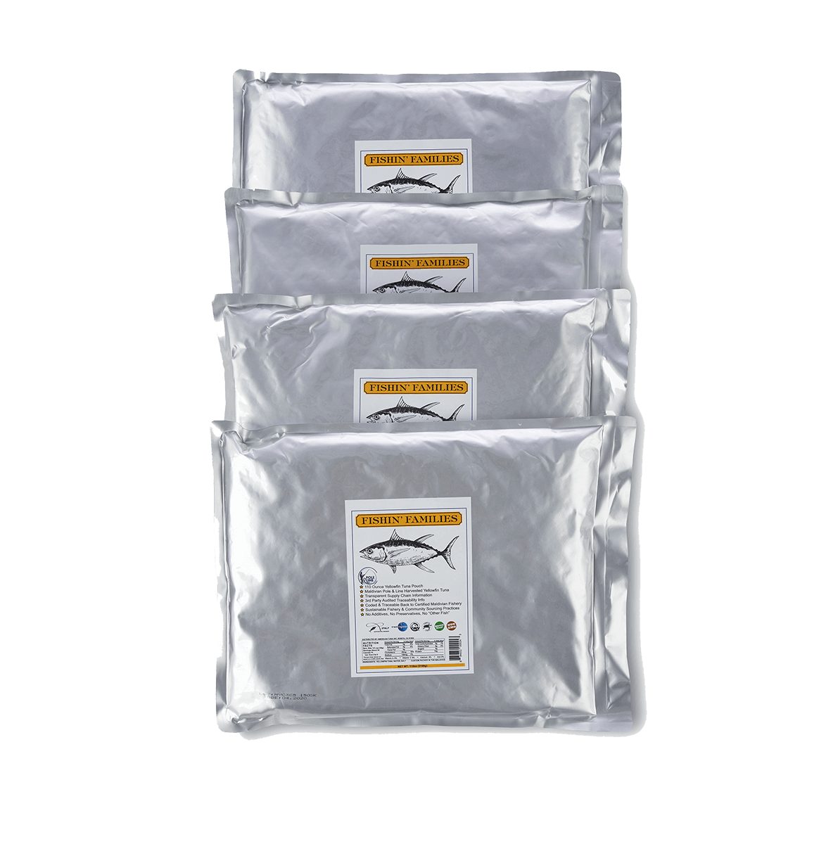 Yellowfin Tuna w/ Salt (4) 110oz Pouches Fishin' Families